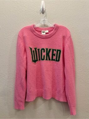 Universal Studios Wicked Pink Logo Sweater – Size Large